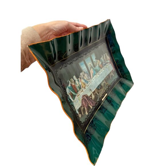 The Last Supper Large Serving Tray Wall Hanging 19x13" MCM La Santa Cena Vintage - Picture 2 of 9